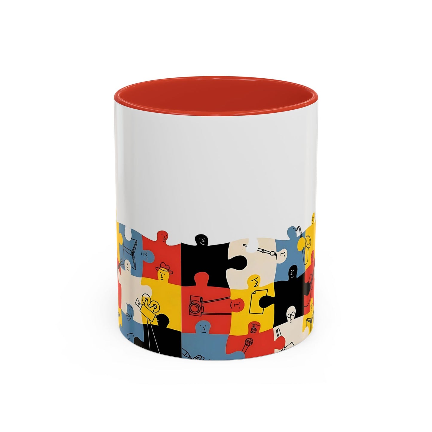 Music Puzzle Art Mug Design - Accent Coffee Mug (11, 15oz)