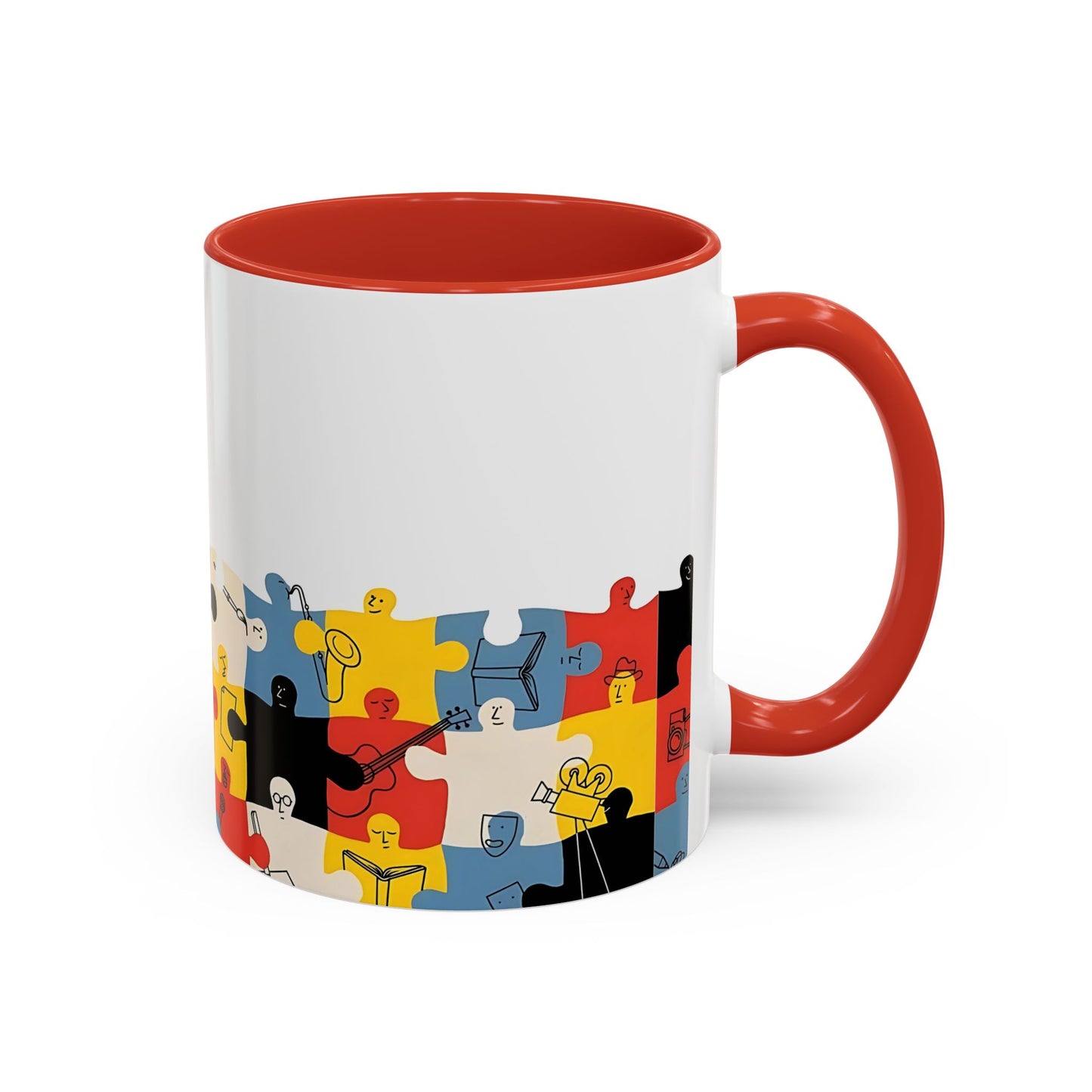 Music Puzzle Art Mug Design - Accent Coffee Mug (11, 15oz)