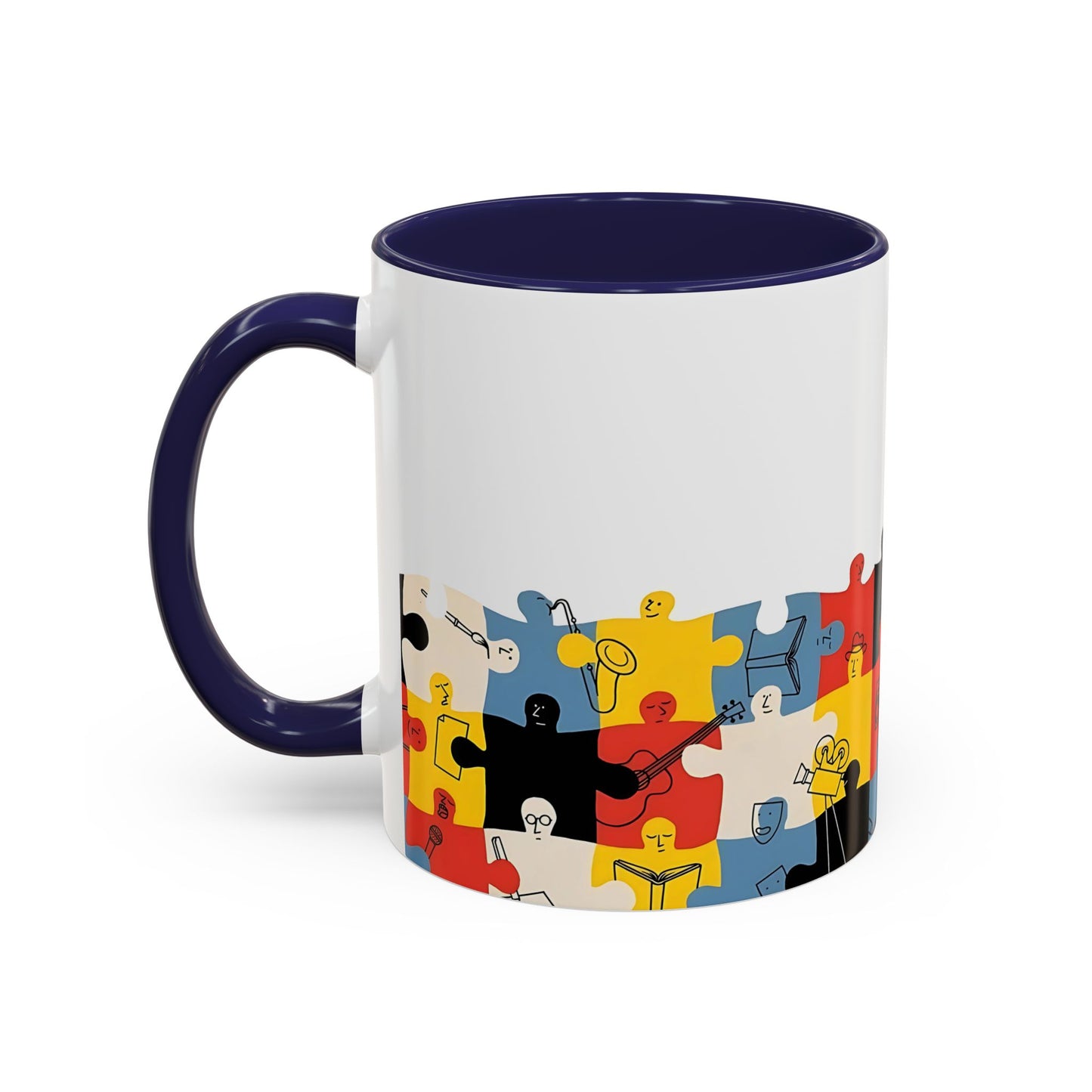 Music Puzzle Art Mug Design - Accent Coffee Mug (11, 15oz)