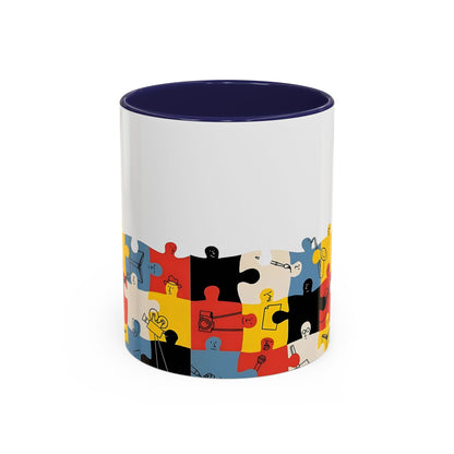 Music Puzzle Art Mug Design - Accent Coffee Mug (11, 15oz)