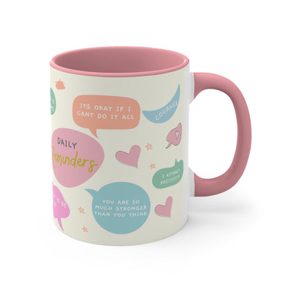 Self Affirmation Self Love Colorful Accent Mugs, 11oz