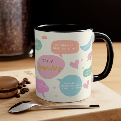 Self Affirmation Self Love Colorful Accent Mugs, 11oz