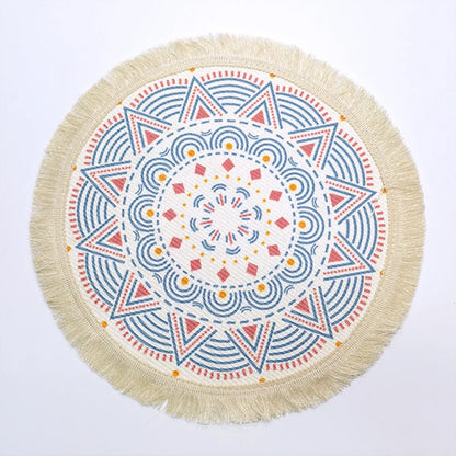 Boho Mandala Macrame Table Mats – Round & Washable