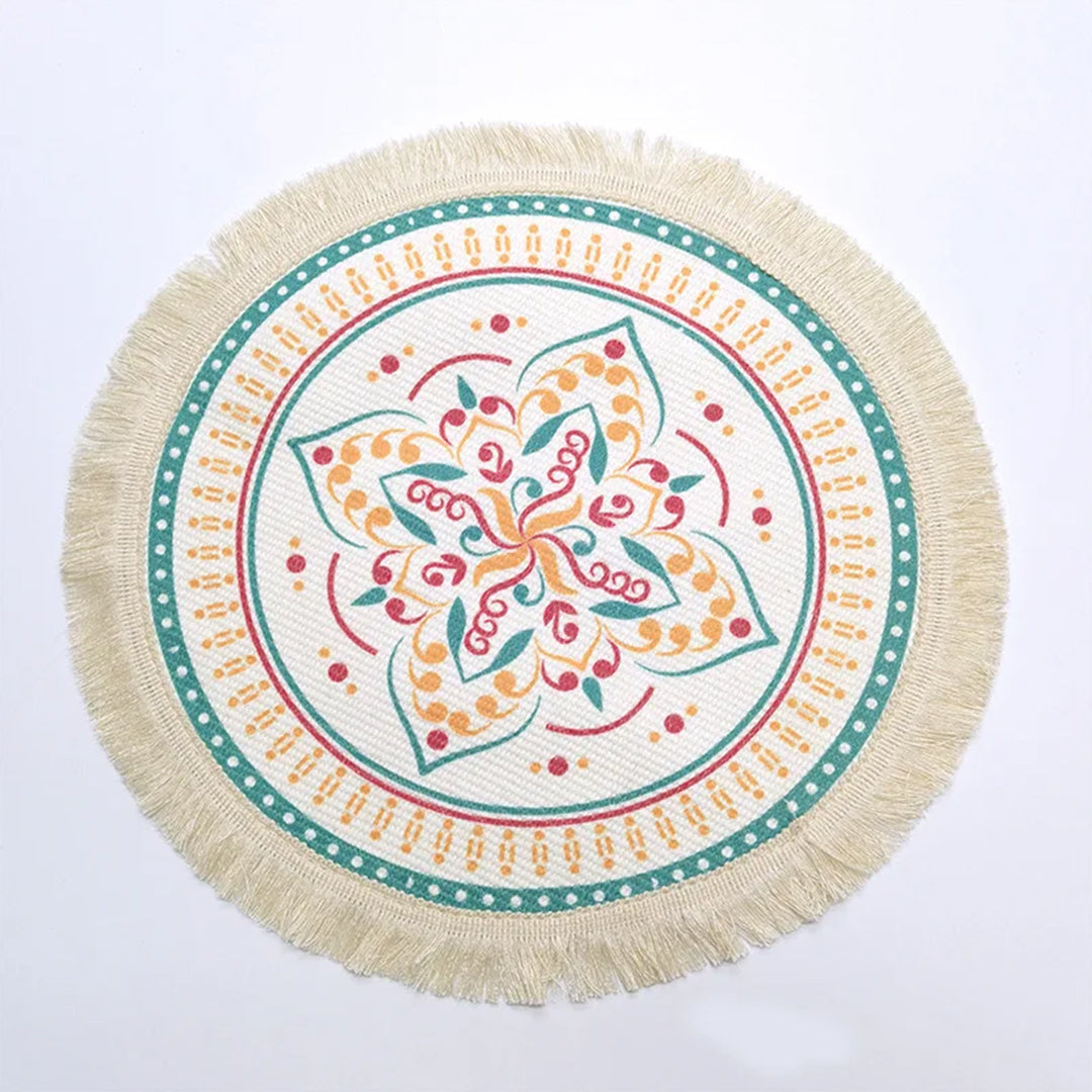 Boho Mandala Macrame Table Mats – Round & Washable