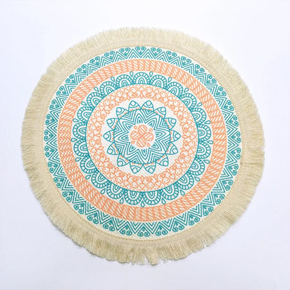 Boho Mandala Macrame Table Mats – Round & Washable