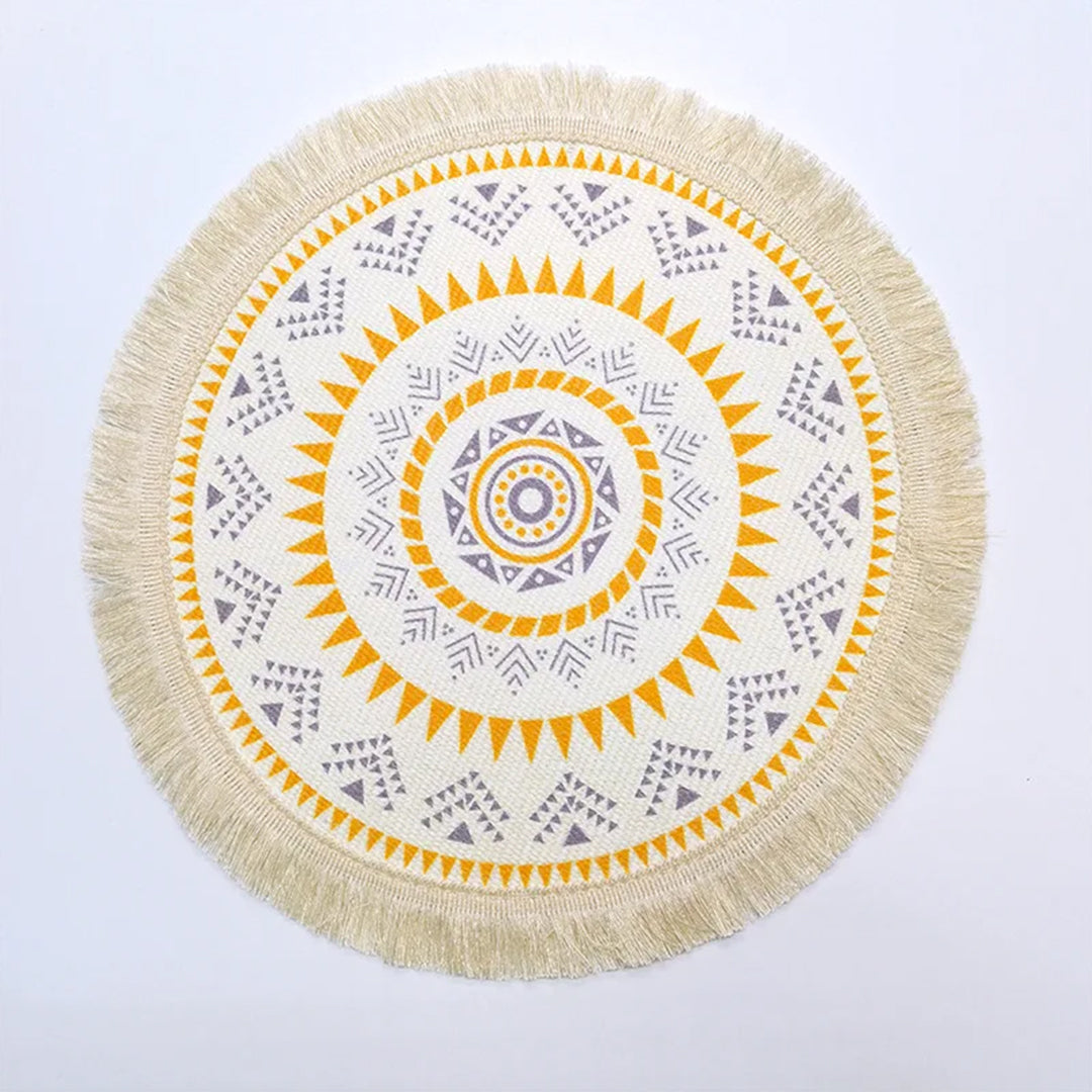 Boho Mandala Macrame Table Mats – Round & Washable