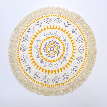 Boho Mandala Macrame Table Mats – Round & Washable