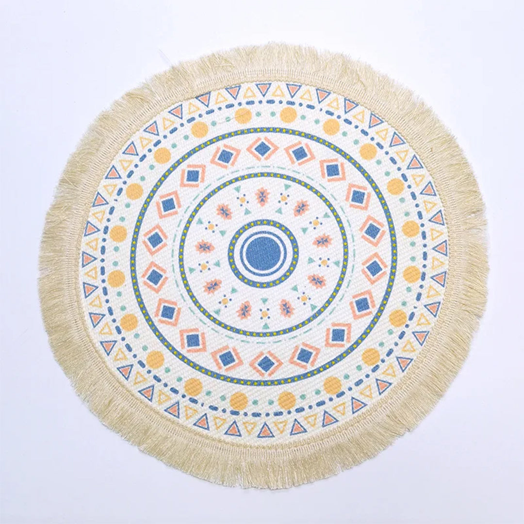 Boho Mandala Macrame Table Mats – Round & Washable