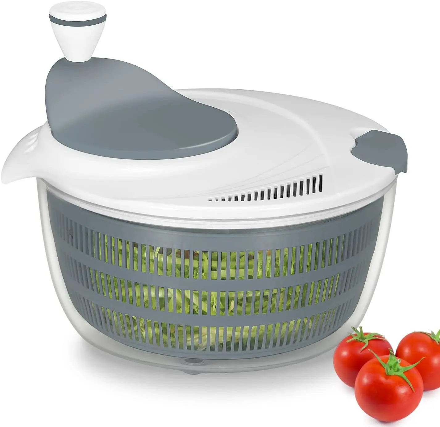 Manual Salad Spinner & Veggie Washer – Hand Crank Fruit & Vegetable Drainer