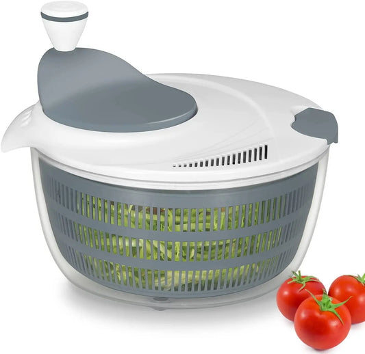 Manual Salad Spinner & Veggie Washer – Hand Crank Fruit & Vegetable Drainer