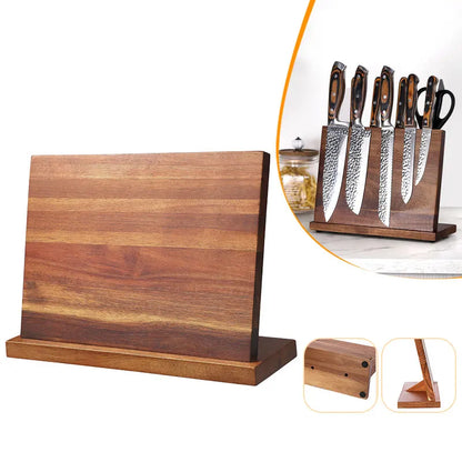 Double-Sided Magnetic Knife Holder with Non-Slip Base