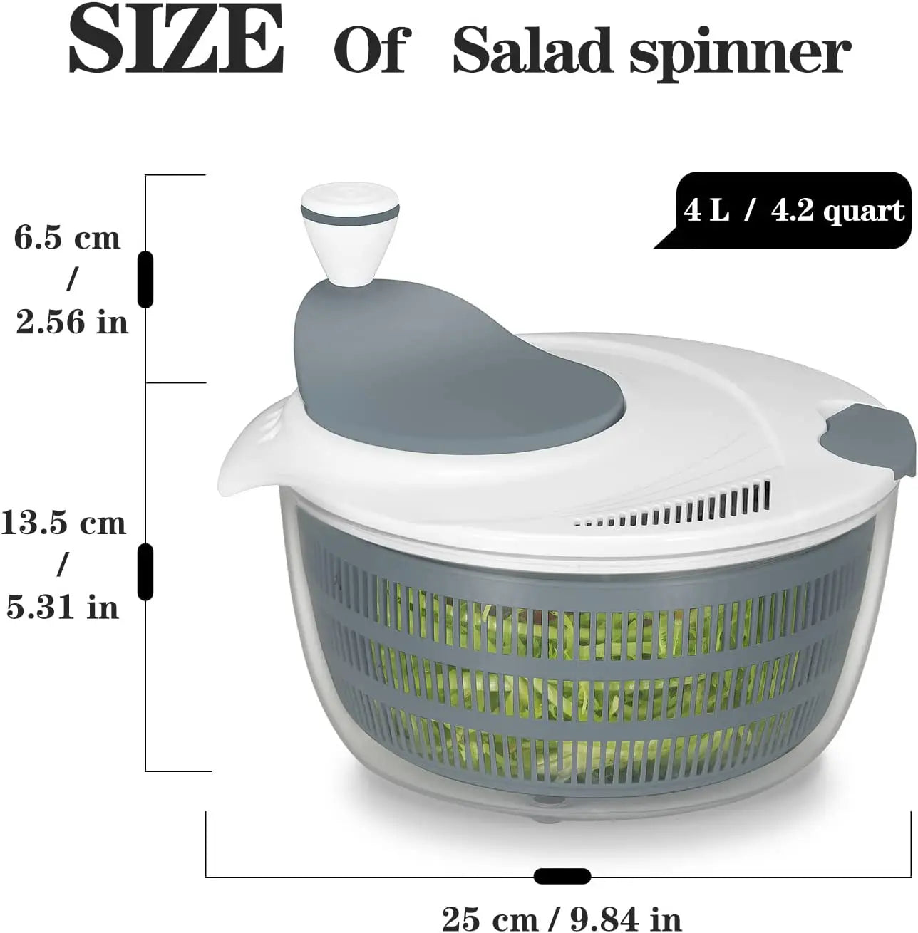 Manual Salad Spinner & Veggie Washer – Hand Crank Fruit & Vegetable Drainer